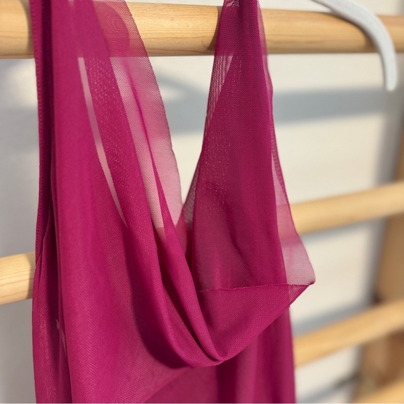 Balera Mesh Halter Dress with Cowl Neck for Women - Picture 4 of 7